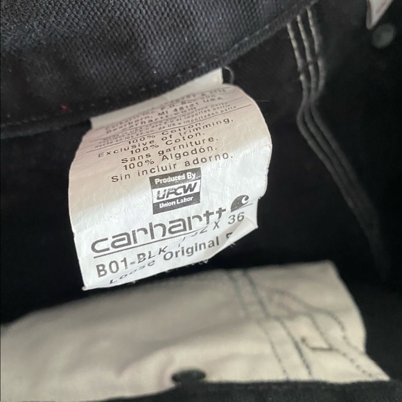 Carhartt Double Knee Dungaree Carpenter Work Pants Sz 32x36 Black B01 - Picture 9 of 9